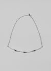 Lemton Silver Bar Bead Necklace