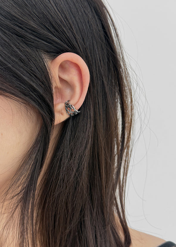 Checker Vintage Bold Ear Cuff