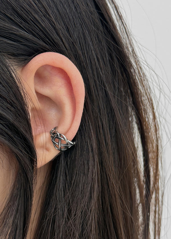 Checker Vintage Bold Ear Cuff