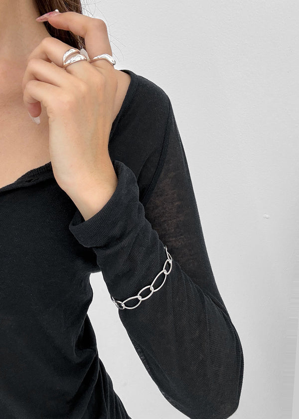 Two-row chain open bracelet