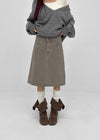 Dizzy Cotton Midi Skirt (Belt Set)