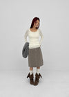 Dizzy Cotton Midi Skirt (Belt Set)