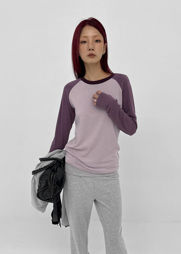 Crucial color-block raglan long-sleeve shirt