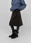 Dizzy Cotton Midi Skirt (Belt Set)