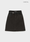 Dizzy Cotton Midi Skirt (Belt Set)