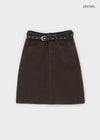 Dizzy Cotton Midi Skirt (Belt Set)