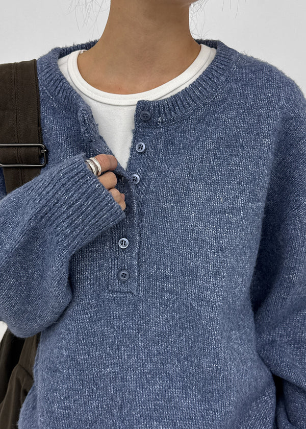 [MADE] Furd Loose Fit Henley Neck Knit