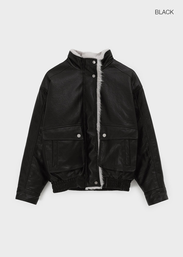 [MADE] Ropun High-Neck Leather Jumper (4oz)