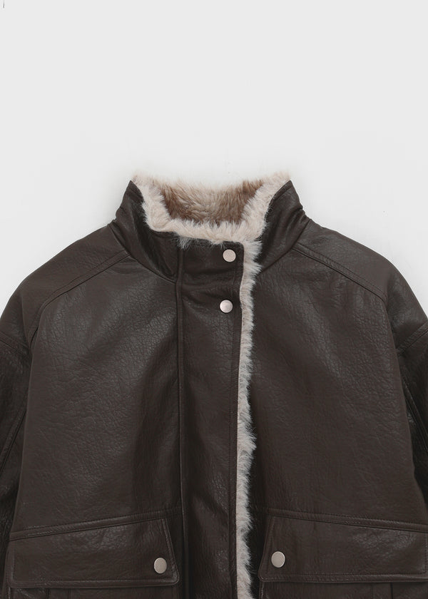 [MADE] Ropun High-Neck Leather Jumper (4oz)