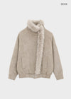 [MADE] Muer High-Neck Fur Padded Shearling Jacket