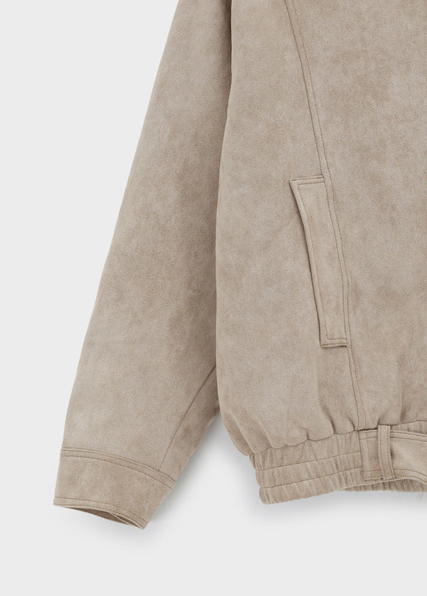 [MADE] Muer High-Neck Fur Padded Shearling Jacket