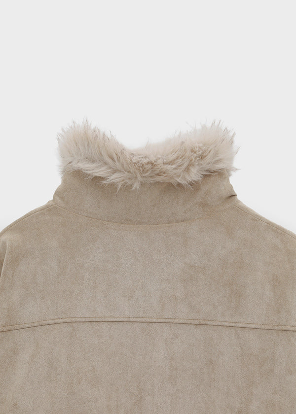 [MADE] Muer High-Neck Fur Padded Shearling Jacket