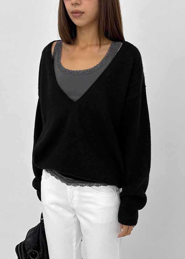 [MADE] Roadcle Deep V-Neck Loose Fit Knit