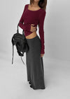 [MADE] Libra Stitch Fleece-Lined U-Neck Long Sleeve Tee (Available as a set)