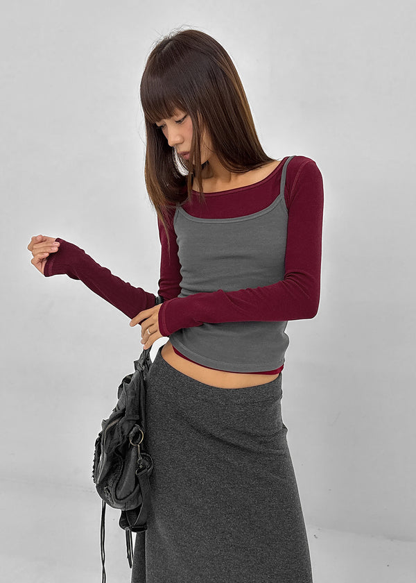 [MADE] Libra Stitch Fleece-Lined U-Neck Long Sleeve Tee (Available as a set)
