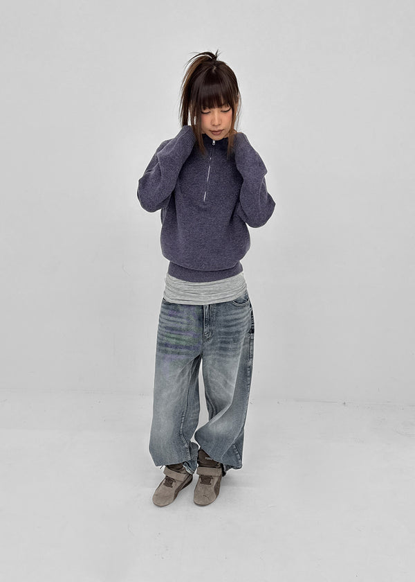 [MADE] Posie Half Knit Zip-up