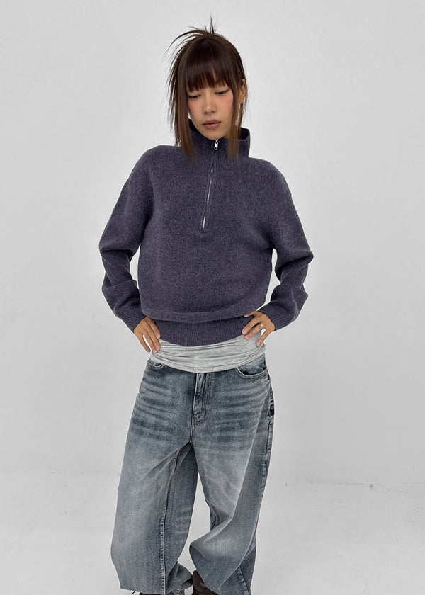 [MADE] Posie Half Knit Zip-up