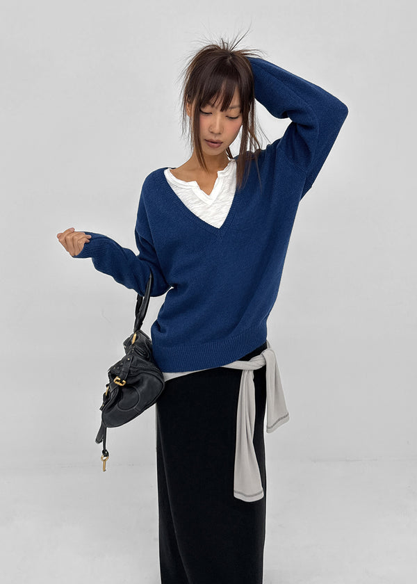 [MADE] Roadcle Deep V-Neck Loose Fit Knit