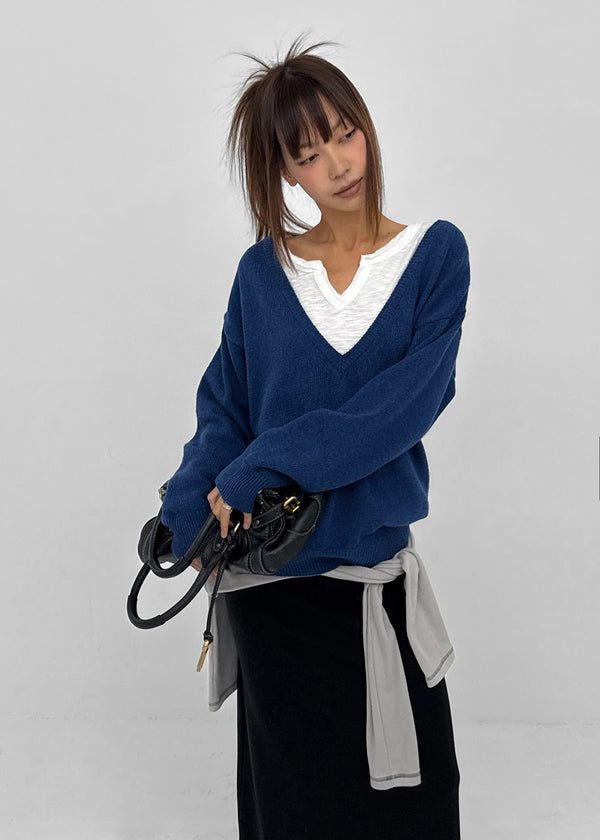 [MADE] Roadcle Deep V-Neck Loose Fit Knit