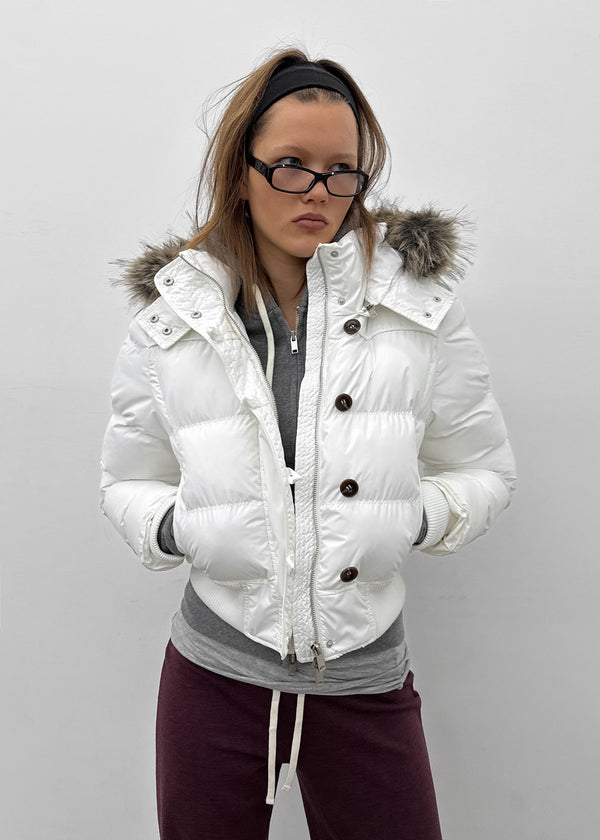 [MADE] Vanity Fur-Trimmed Wellon Crop Padded Jacket