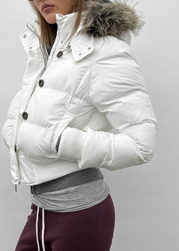 [MADE] Vanity Fur-Trimmed Wellon Crop Padded Jacket