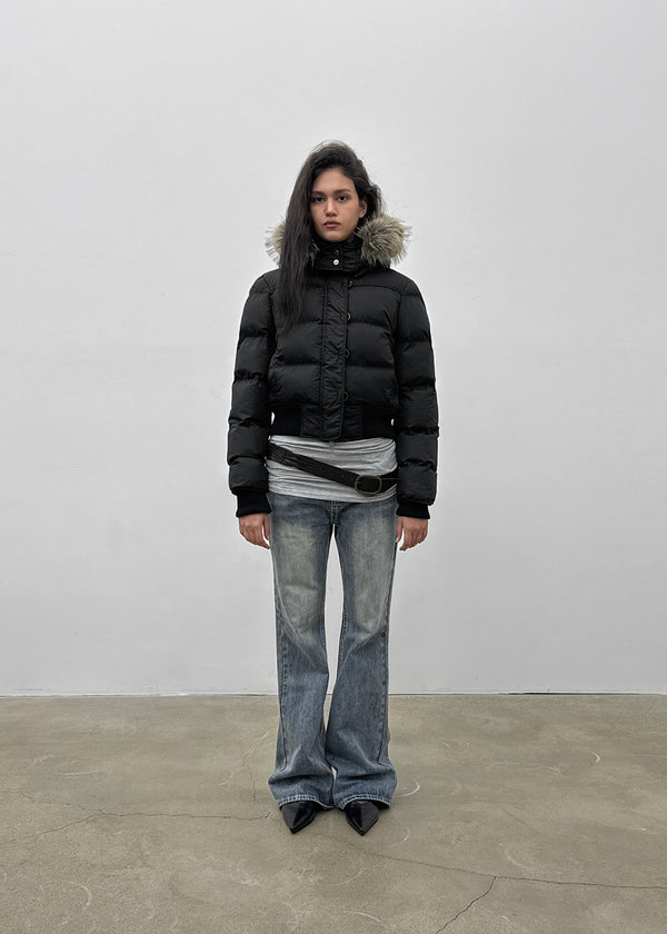 [MADE] Vanity Fur-Trimmed Wellon Crop Padded Jacket