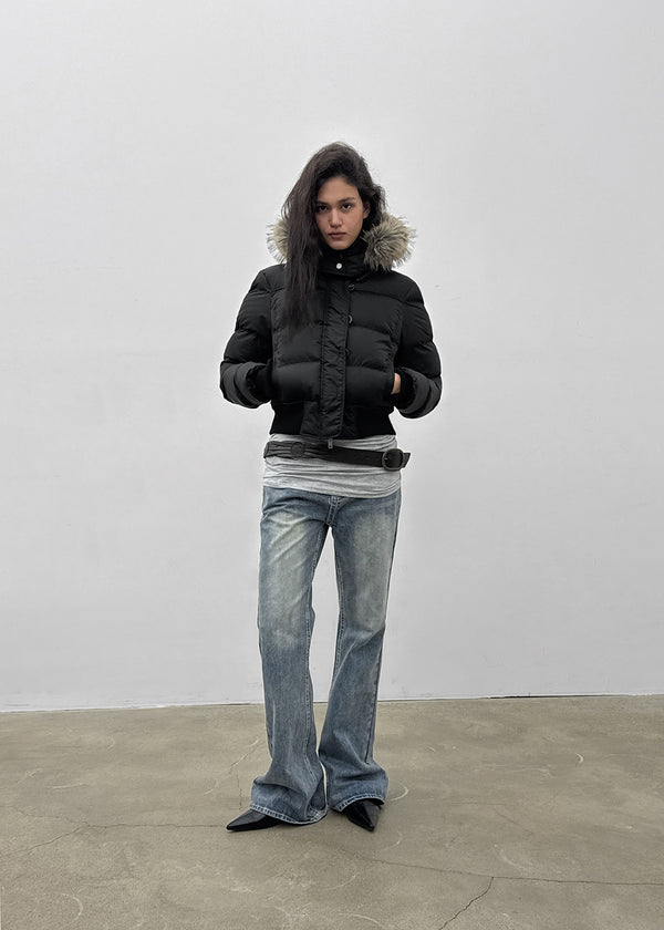 [MADE] Vanity Fur-Trimmed Wellon Crop Padded Jacket