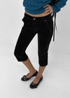 Rollin Velvet Low-Waisted Capri Pants