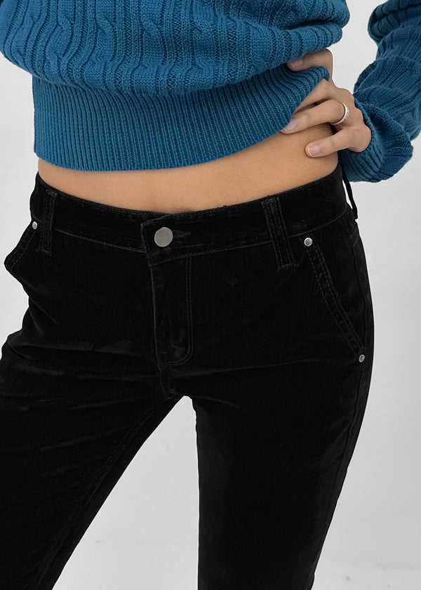 Rollin Velvet Low-Waisted Capri Pants
