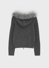 [MADE] Furicle Fur-Trimmed Knit Zip-Up Hoodie