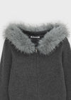 [MADE] Furicle Fur-Trimmed Knit Zip-Up Hoodie