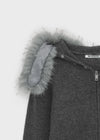 [MADE] Furicle Fur-Trimmed Knit Zip-Up Hoodie