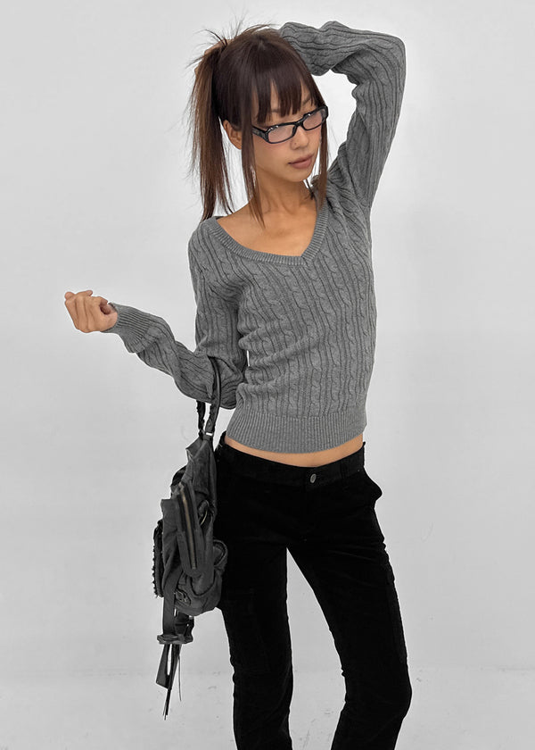[MADE] Howag Cotton V-neck Cable Knit