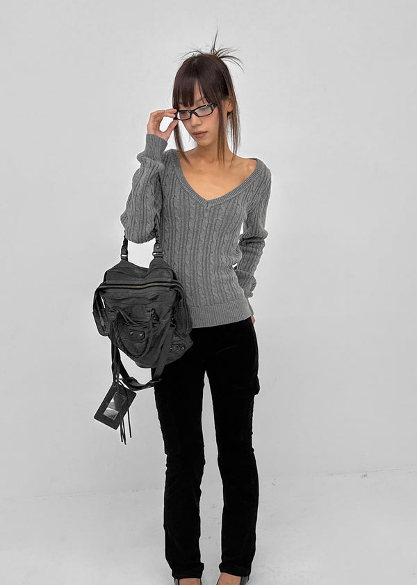 [MADE] Howag Cotton V-neck Cable Knit