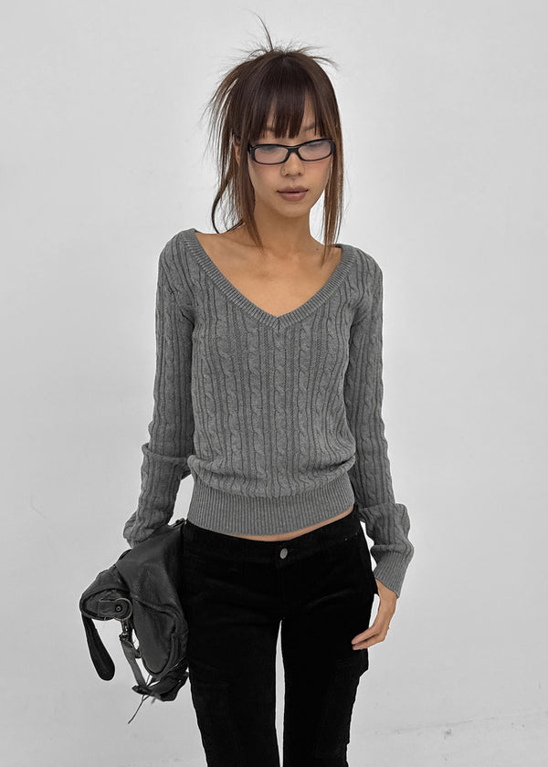 [MADE] Howag Cotton V-neck Cable Knit