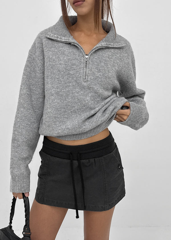 [MADE] Posie Half Knit Zip-up