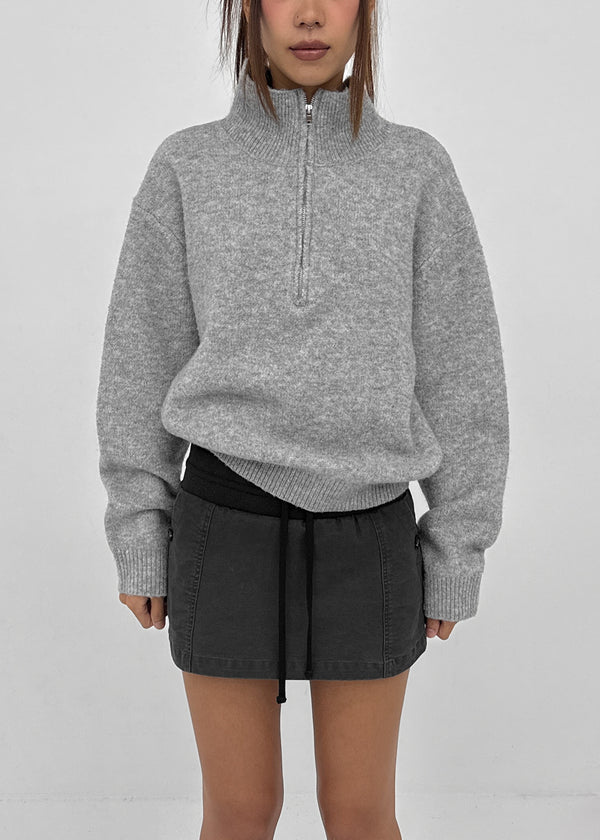 [MADE] Posie Half Knit Zip-up