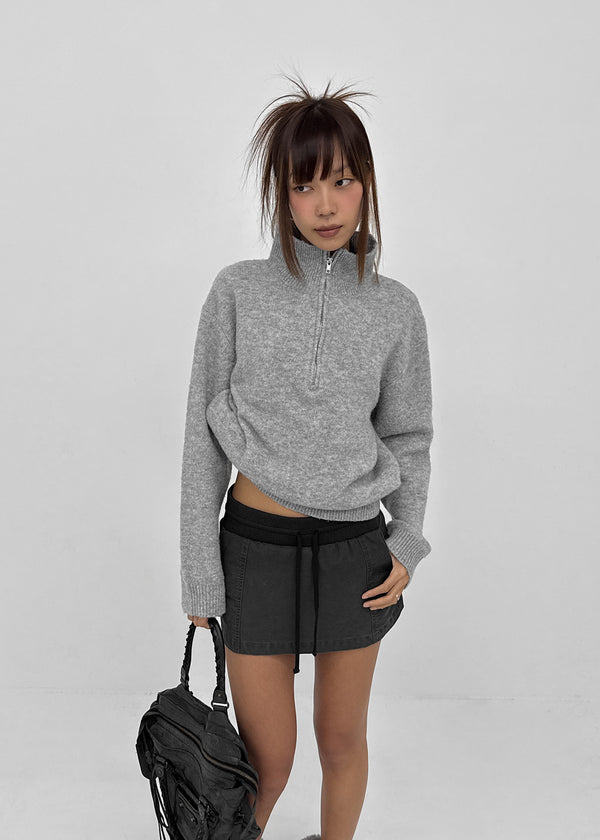 [MADE] Posie Half Knit Zip-up