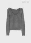[MADE] Howag Cotton V-neck Cable Knit