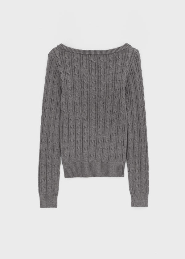 [MADE] Howag Cotton V-neck Cable Knit