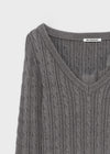 [MADE] Howag Cotton V-neck Cable Knit