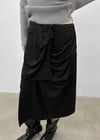 Loef Unbalanced Drape Midi Skirt