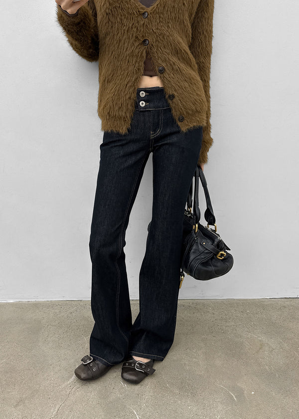 Lloyd Two-Button Raw Denim Bootcut Pants