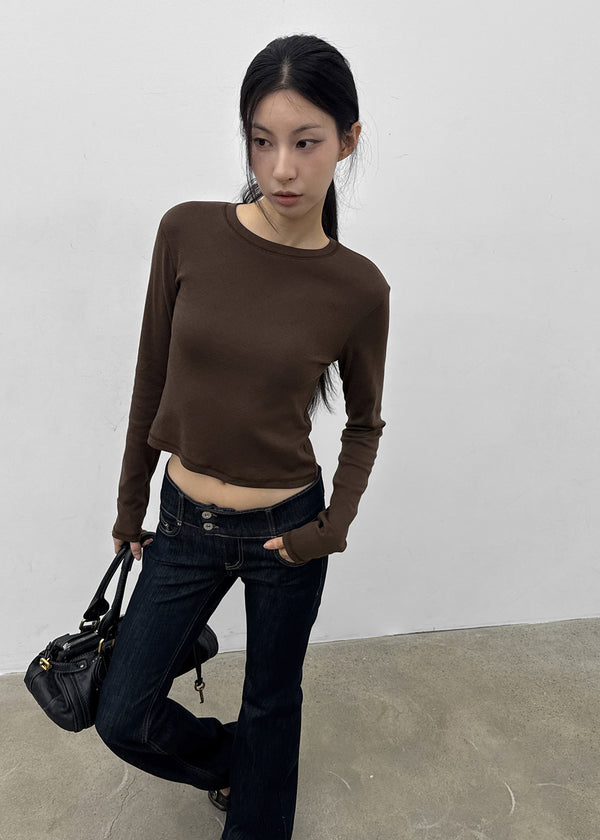[MADE] Milky Fleece-lined Round Long Sleeve Tee