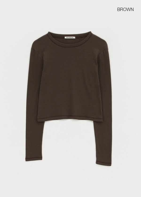 [MADE] Milky Fleece-lined Round Long Sleeve Tee