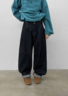 (UNISEX) Swood Wide Raw Denim Pants