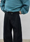 (UNISEX) Swood Wide Raw Denim Pants