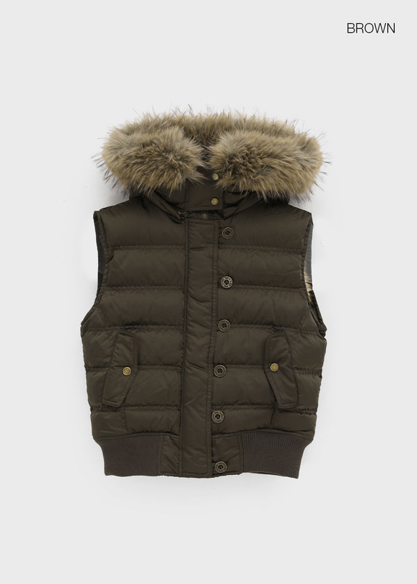 [MADE] Vanity Fur-Trimmed Wellon Padded Vest