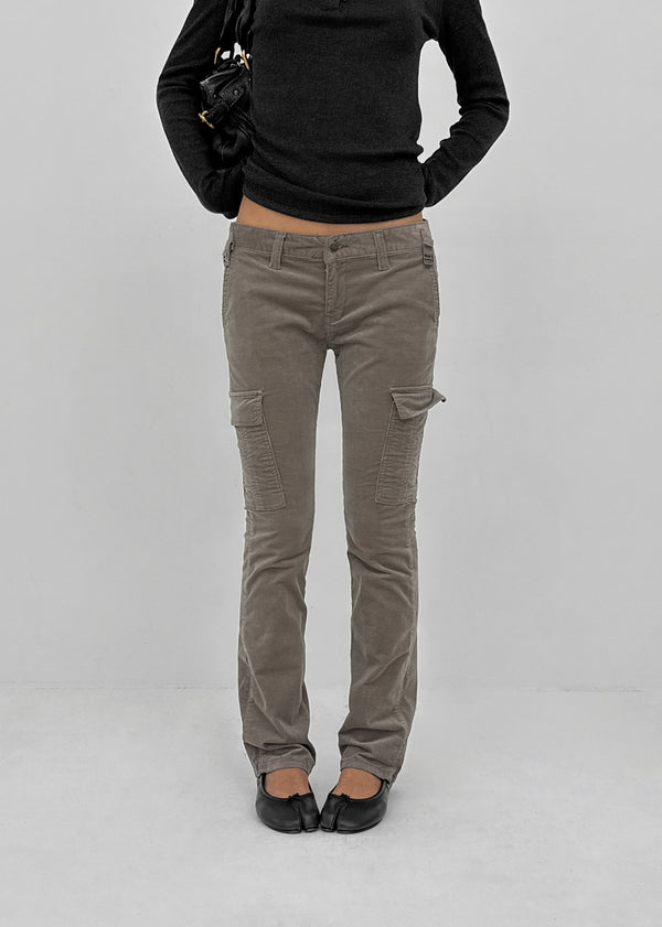 Cursut Corduroy Cargo Low Slim Pants