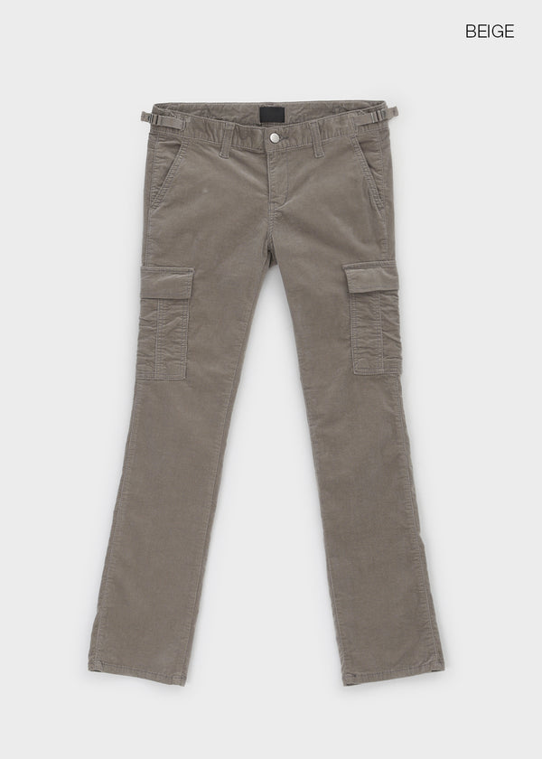 Cursut Corduroy Cargo Low Slim Pants